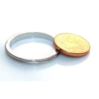 RMB|Anello fede argento 925 fedina con riga in mezzo misura grande 23