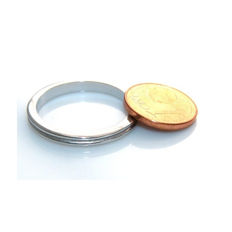 RMB|Anello fede argento 925 fedina con riga in mezzo misura grande 23