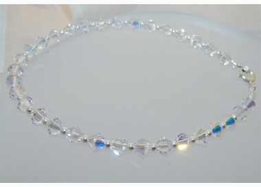 RMB|Bracciale Argento 925 Con Swarovski Bicono BIANCO Crystal White varie misure