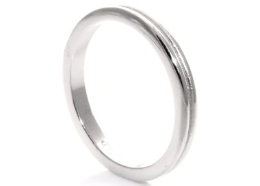 RMB|925 silver wedding ring with line in the middle large size 23