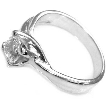 RMB|anello argento 925 solitario zircone da 5 mm taglio brillante anello misura 11