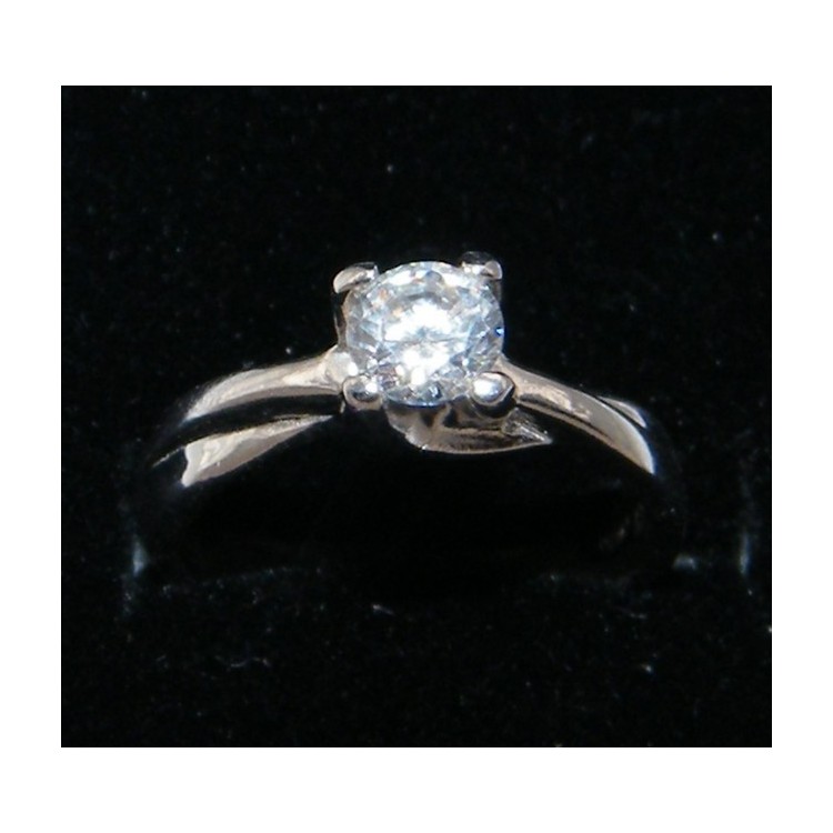 RMB|925 Rhodium: Solitaire with zircon 5mm brilliant cut