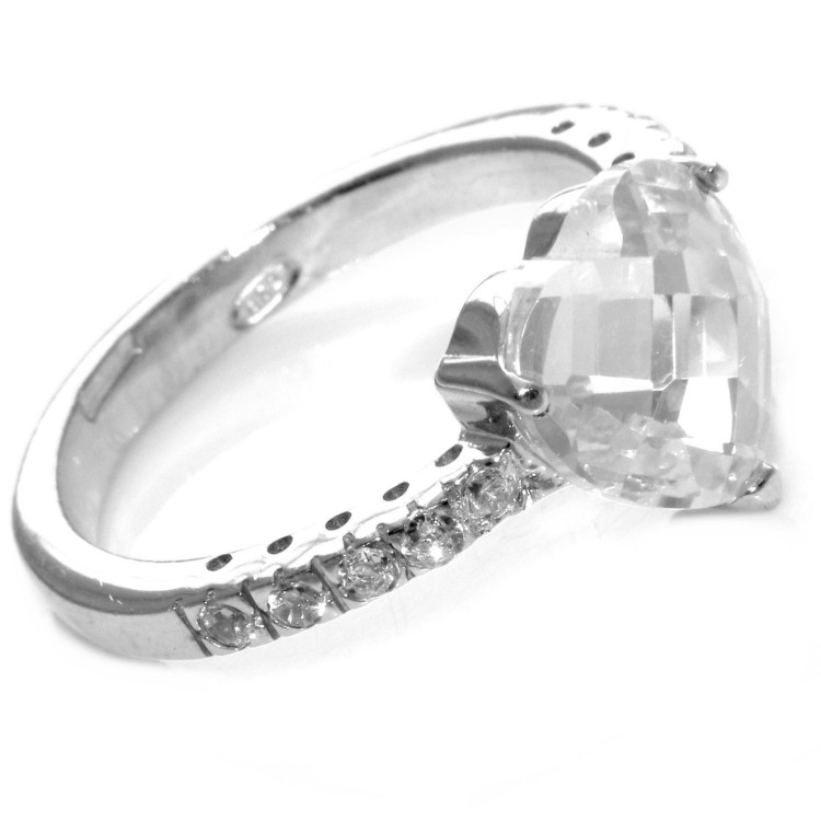 RMB|anello riviera argento 925 con pietra centrale a cuore