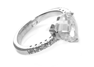 RMB|anello riviera argento 925 con pietra centrale a cuore