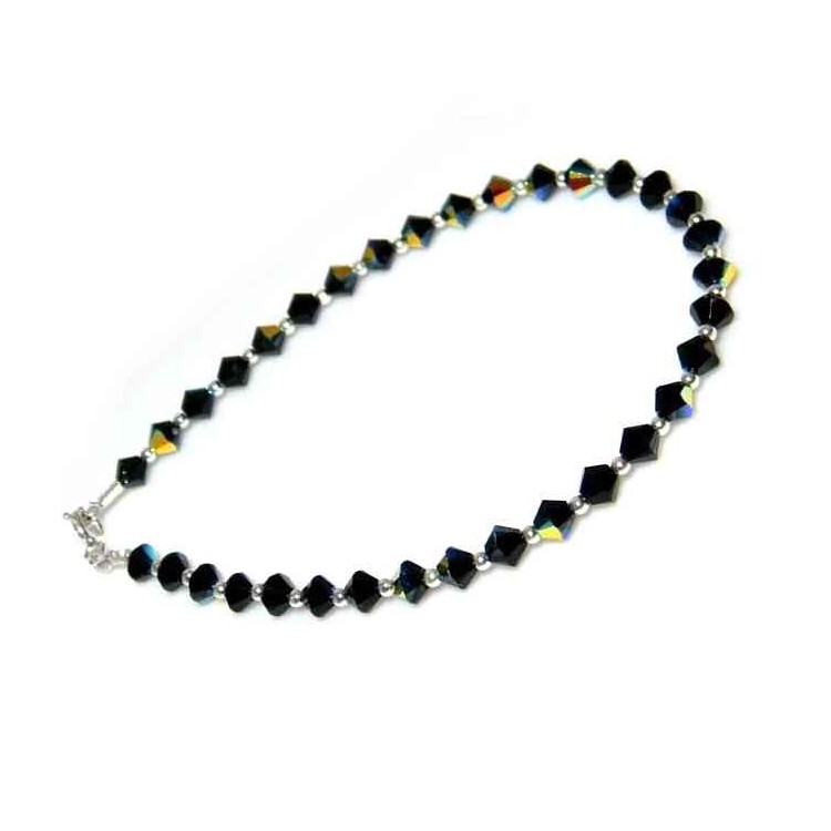 RMB|bracelet swarovski components jet nuit