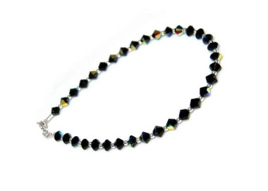 RMB|bracelet swarovski components jet nuit