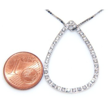 RMB|sterling silver : Venetian Necklace with pendant drop to pave cubic zirconia