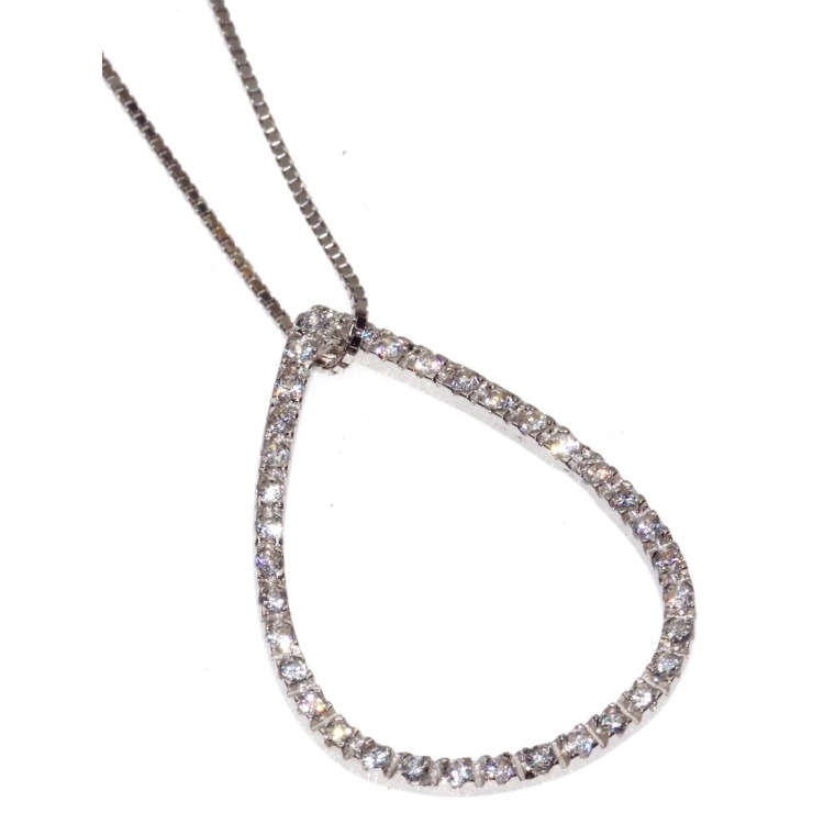 RMB|925 silver necklace large drop zircon pendant