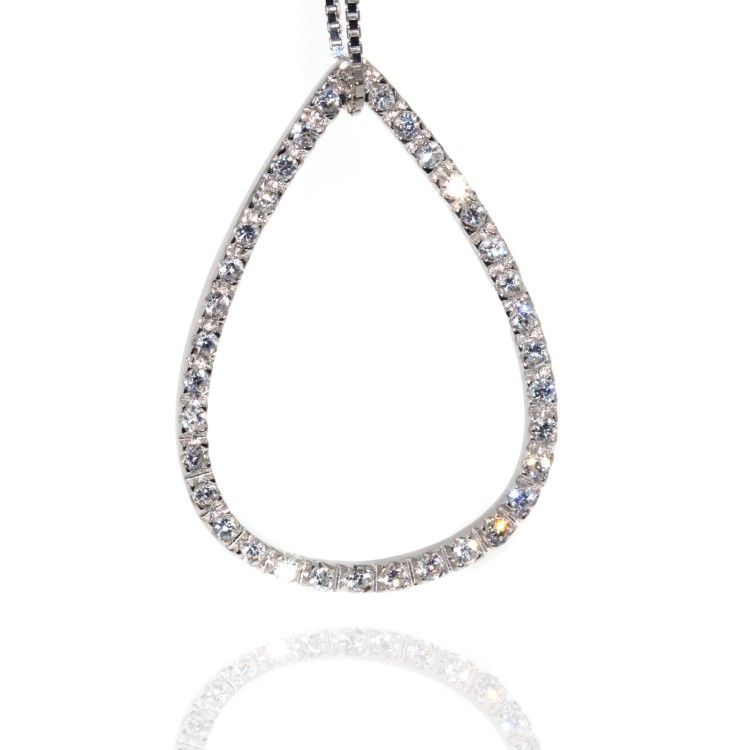 RMB|925 silver necklace large drop zircon pendant