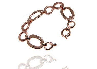 RMB|Bracciale argento 925 donna con 8 scanalato e ovali lisci donna placcato oro rosa