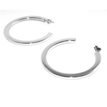 RMB|Earrings Silver 925 ITALIAN HOOP looking shiny with pin and butterfly in 2 sizes