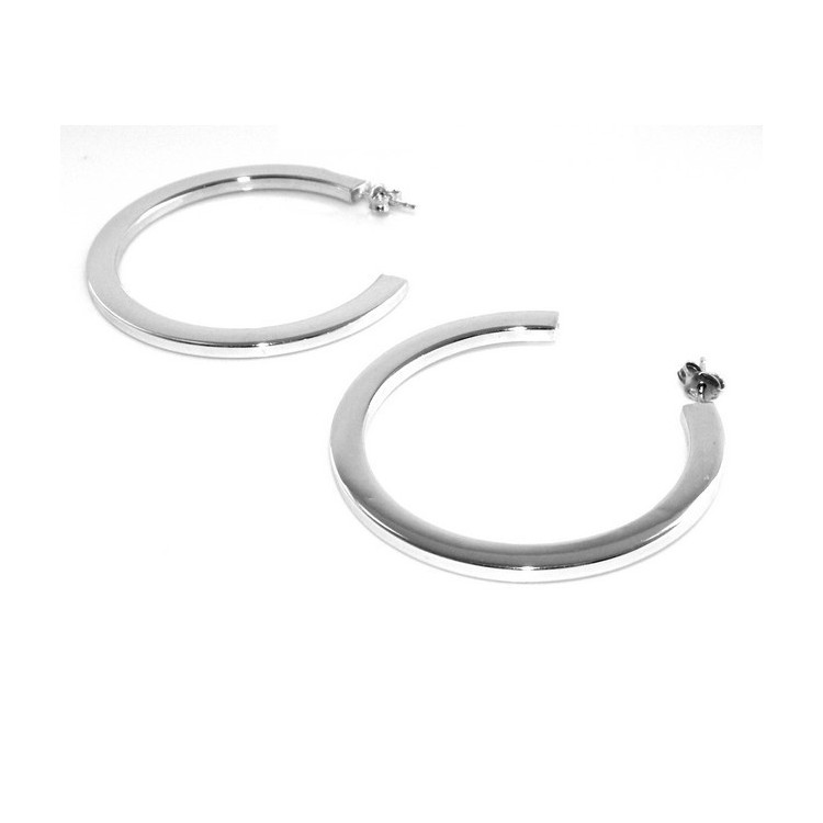 RMB|Earrings Silver 925 ITALIAN HOOP looking shiny with pin and butterfly in 2 sizes