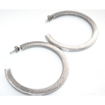 RMB|Earrings Silver 925 ITALIAN HOOP looking shiny with pin and butterfly in 2 sizes