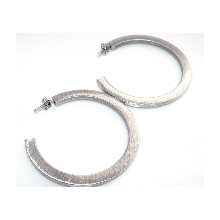 RMB|Earrings Silver 925 ITALIAN HOOP looking shiny with pin and butterfly in 2 sizes