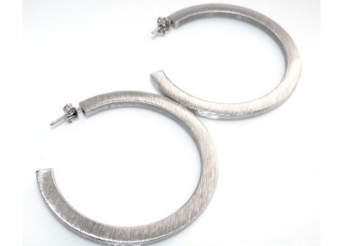 RMB|Earrings Silver 925 ITALIAN HOOP looking shiny with pin and butterfly in 2 sizes