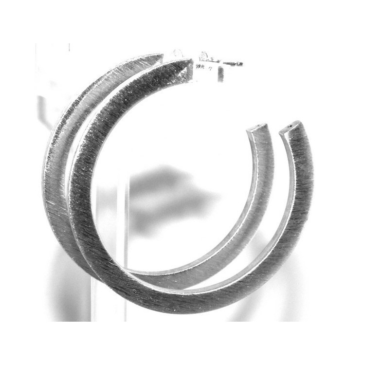 RMB|Earrings Silver 925 ITALIAN HOOP looking shiny with pin and butterfly in 2 sizes