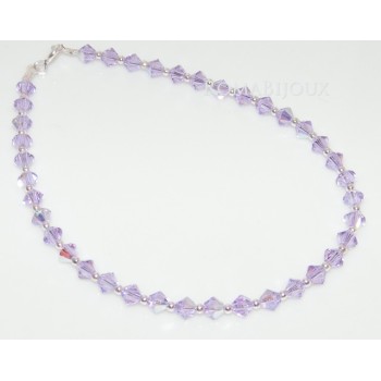 RomaBijoux|Bracciale Argento 925 artigianale VIOLET AB Swarovski Bicono