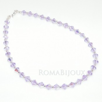 RMB|Bracciale Argento 925 Con Swarovski Bicono VIOLET AB Violetto varie misure