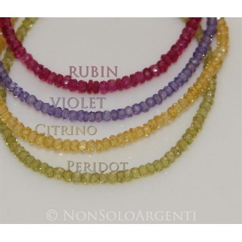 RMB|Argento 925 : Bracciale Donna semipreziosi pietre zirconi naturali chiusura gancio mis 17