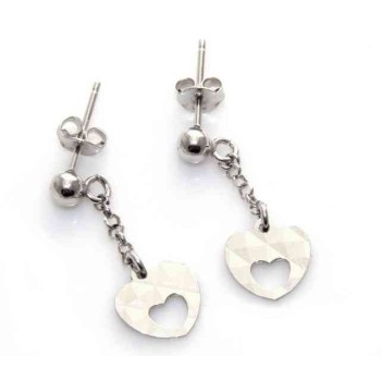 RMB|925 silver earrings with pierced diamond heart
