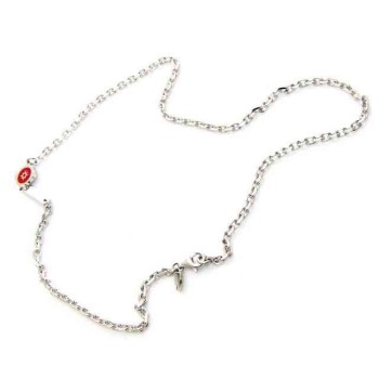 RMB|collana argento 925 rosa dei venti smalto rosso