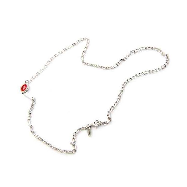 RMB|collana argento 925 rosa dei venti smalto rosso