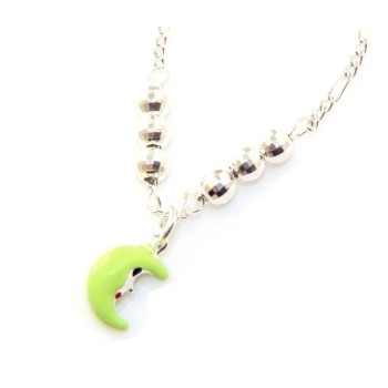 RMB|Argento 925 : Collana girocollo donna ragazza con mezza luna verde fluo