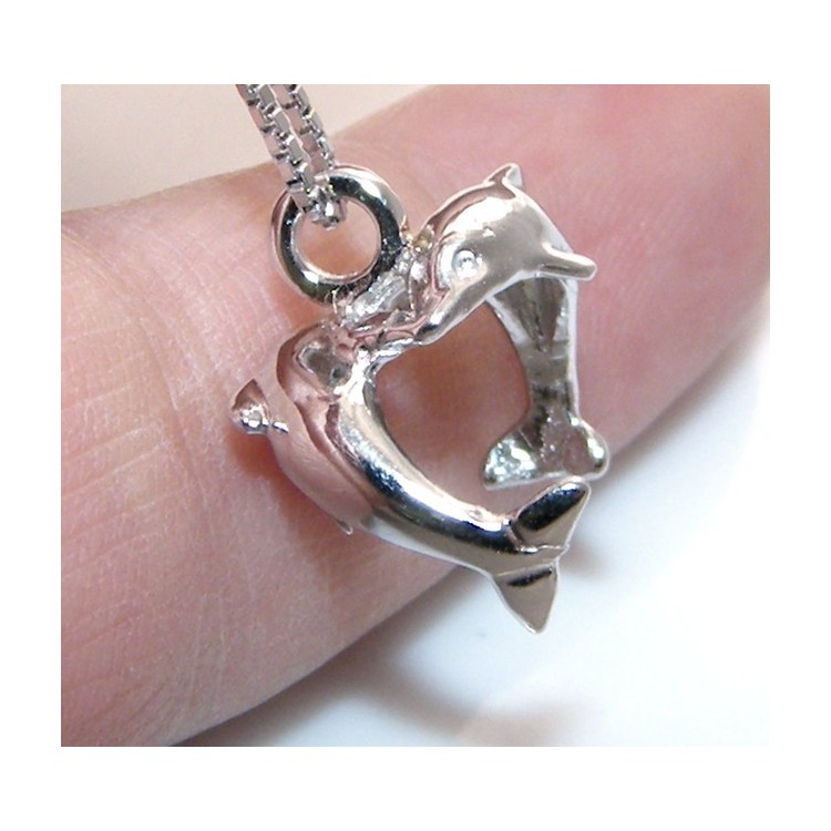 RMB|collana argento 925 con coppia di delfini