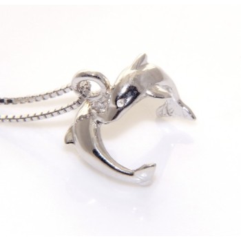 RMB|collana argento 925 con coppia di delfini