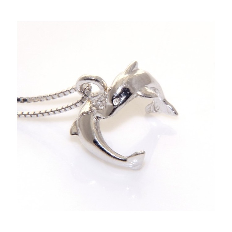 RMB|collana argento 925 con coppia di delfini