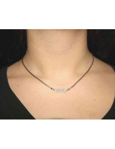 NALBORI necklace 925 silver infinite zircon fox tail
