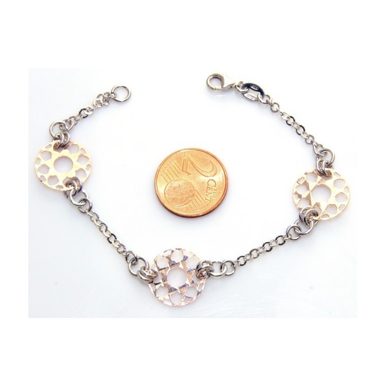 RMB|bracciale con i cerchi incisi e diamantati
