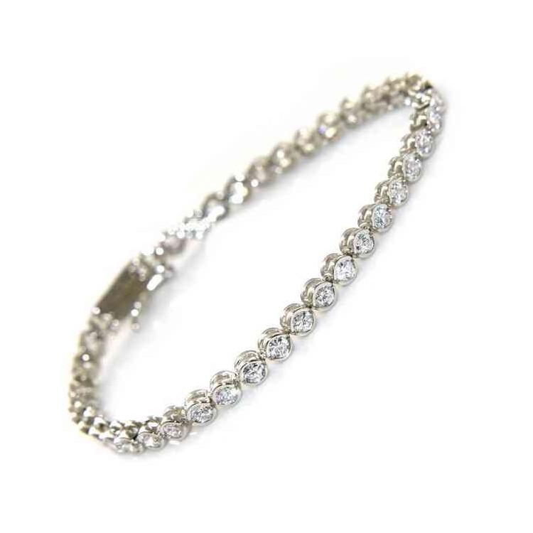 RMB|SILVER 925: Tennis Bracelet for man and woman with white Zircons cipollino 3 mm measuring 18 cm