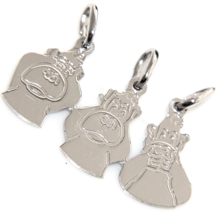 RMB|argento 925 chiaro - 3 ciondoli da spezzare con le scimmie per famiglia amici