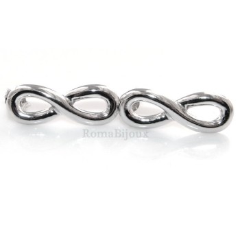 RMB|925: earrings woman with the symbol of 'infinite fintura white gold, yellow or clear