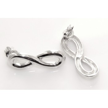 RMB|925: earrings woman with the symbol of 'infinite fintura white gold, yellow or clear