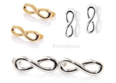 RMB|925: earrings woman with the symbol of 'infinite fintura white gold, yellow or clear
