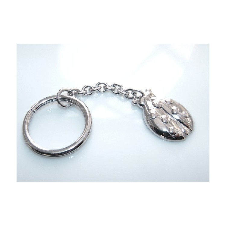RMB|Keychain keyring man or woman plate machined oval glossy all 925 Silver Massif 16 gr