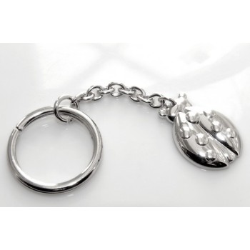 RMB|Keychain keyring man or woman plate machined oval glossy all 925 Silver Massif 16 gr