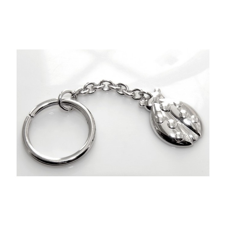 RMB|Keychain keyring man or woman plate machined oval glossy all 925 Silver Massif 16 gr