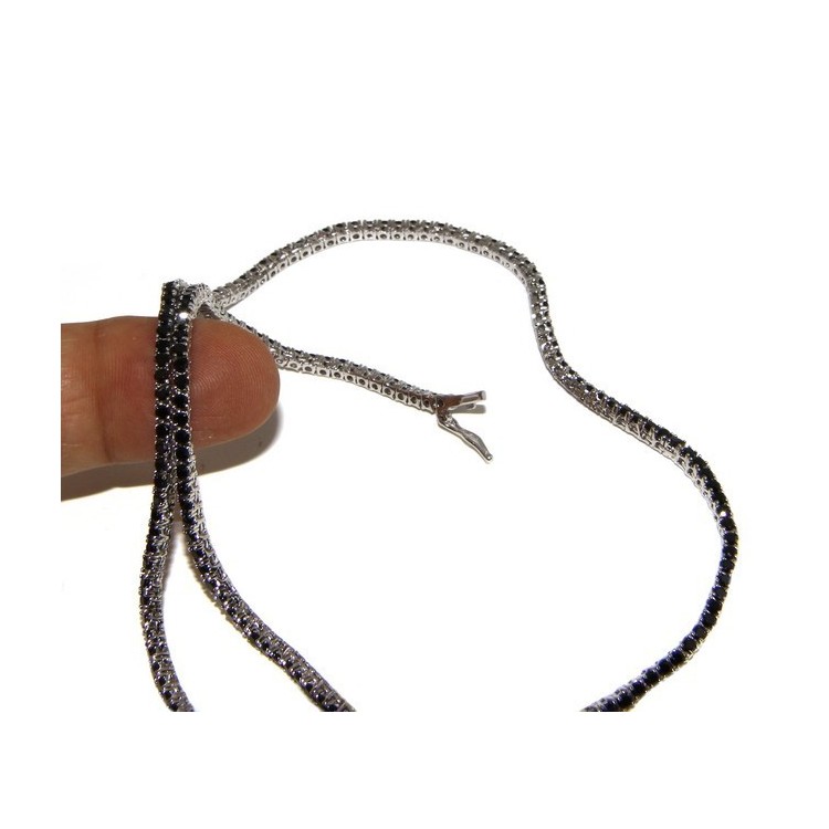 RMB|925: Necklace Collier Tennis woman model with cubic zirconia jaws 2mm brilliant cut