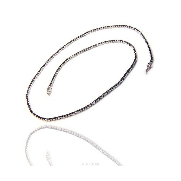 RMB|925: Necklace Collier Tennis woman model with cubic zirconia jaws 2mm brilliant cut