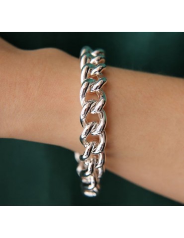 NALBORI 925 silver necklace or bracelet 12.5 mm large curb