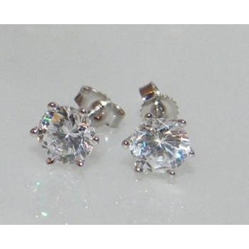 RMB|genuine 925 silver earrings for women man onion domed 4mm cubic zirconia