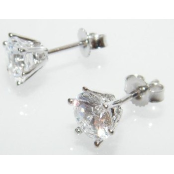 RMB|genuine 925 silver earrings for women man onion domed 4mm cubic zirconia