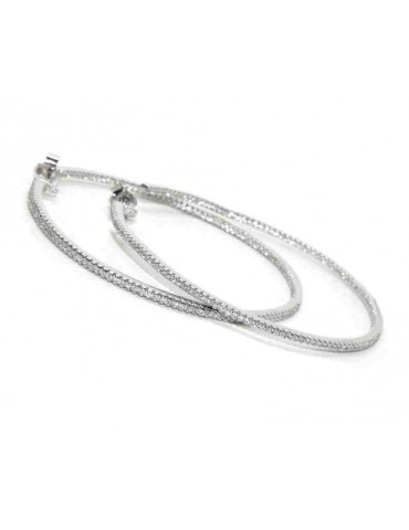 925 silver earrings circles zircons internal external 5cm brand NALBORI
