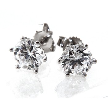 RMB|genuine 925 silver earrings for women man onion domed 4mm cubic zirconia