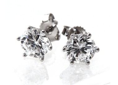 RMB|genuine 925 silver earrings for women man onion domed 4mm cubic zirconia