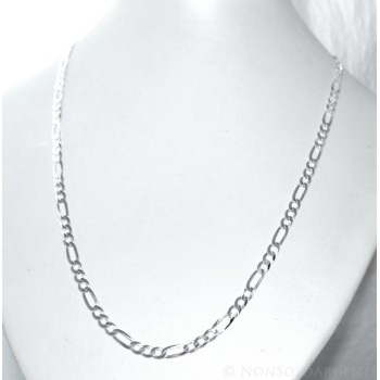 RMB|ARGENTO 925 : Collana e Bracciale uomo catena figaro 5 mm modello 3 + 1 sbiancata e piena