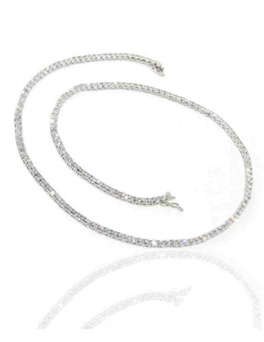 Collana Tennis  argento 925 con zirconi bianchi griffe 2,5 mm taglio brillante NALBORI